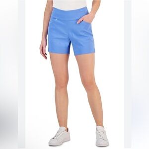 I.N.C. INTERNATIONAL CONCEPTS Women's Mid-Rise Pull-On Shorts Peri Blue - Sz 16